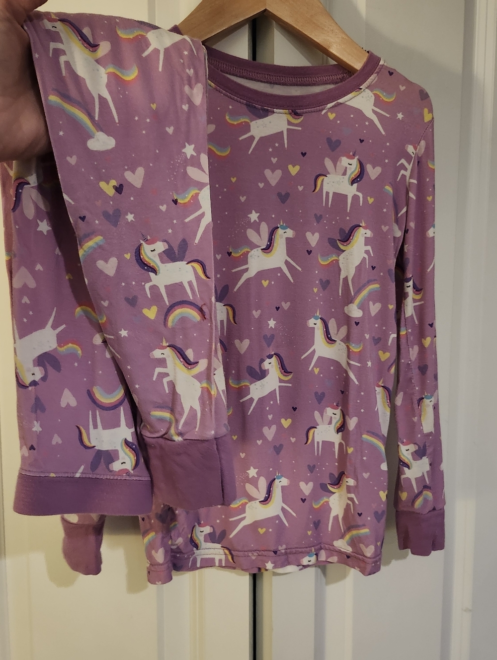 Little Sleepies Lavender Sienna's Unicornd Pajama Set with Rainbows Girls Sz 5/6